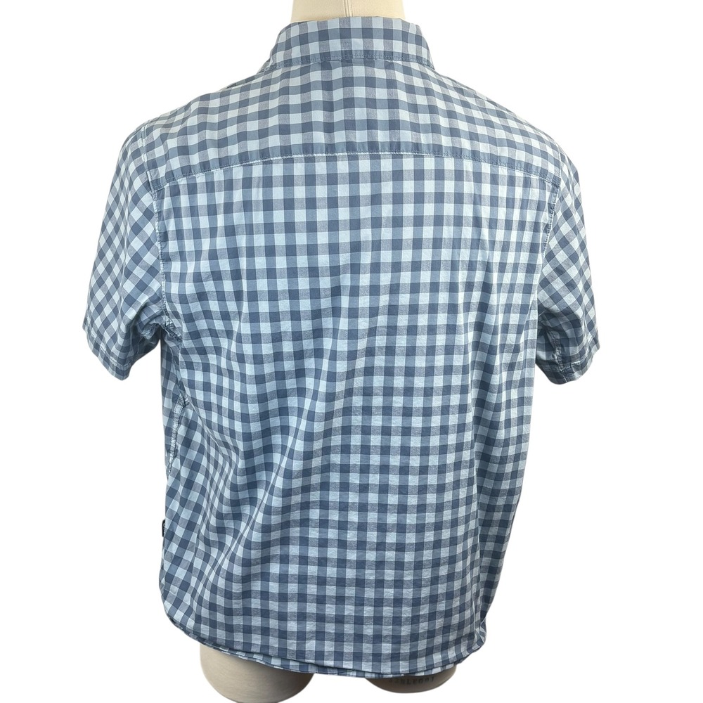 Alaskan Hardgear Men's XL Slim Fit Blue Gingham Short Sleeve Shirt Zipper Pocket - Picture 4 of 9